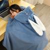 Capa Doble Espesa de Dibujos Animados Manta de Siesta para Niños Estudiantes Manta de Aire Acondicionado de Oficina Chal Poncho Cálido con Capucha