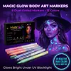 ¡Guau! Set de Marcadores Fluorescentes UV de Doble Punta, 12 Colores, Brilla en la Oscuridad, para Fiesta, Festival, Evento, Maquillaje, DIY, Bolígrafo de Graffiti