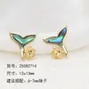 Ajustes para Pendientes de Perla de Concha de Abulón con Agujas de Plata S925, Presentando Diseños de Mariposa, Corazón, Cola de Pez y Geométricos con una Estética Suave, Accesorios para Pendientes