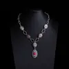 Collar Turquesa Estilo Étnico Retro Bohemio Collar Apilado Estilo Vaquero Occidental Cadena de Suéter de Alta Gama