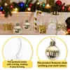 Conjunto de Caixa de Presente Duoduo de Natal Bola de Natal Pequena Pingente de Laço Decoração de Árvore de Natal Pingente de Basto de Plástico
