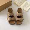 Sandálias Slip-On Brancas Retrô Antiderrapantes de Solado Grosso para Mulheres, Novo Modelo Verão 2026, Adequadas para Usar com Saias, Sandálias estilo Birkenstock que Aumentam a Altura