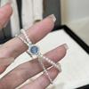 Pulsera de Cruz de Plata Rota de Plata Esterlina S925 con Aguamarinas Naturales para Mujer, Diseño Nicho de Lujo Ligero, Pulsera de Perlas Shijia