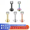 Studs para Labio de Fondo Plano de Acero Inoxidable Más Vendidos Transfronterizos, Aretes de Zirconia Estilo Europeo y Americano, Joyería para Labio con Rosca Interna, Venta Directa del Fabricante