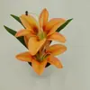 Envío Directo de Fábrica de Flores Artificiales, Flores Falsas Premium Transfronterizas, Lirio de la Montaña de Dos Flores para Decoración de Sala de Estar, Hotel, Restaurante y Jardín