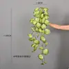 Colgante de Pared de Enredadera de Ratán Artificial Planta Verde Artificial Hoja de Manzana Manzano Cesta Colgante Enredadera Pared Rábano Verde Hoja de Siete Estrellas Colgando en la Pared