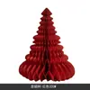 Árvore de Natal Origami em Favo de Mel Decoração de Casa Ornamento Pequeno Dobrável para Mesa Chapéu de Natal Compras de Ano Novo Loja de Shopping