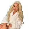 Amazon Cabello Rizado de Longitud Media Olas Grandes Rizos Rubio Claro Fábrica de Pelucas de Comercio Exterior En Stock Venta al por Mayor Fibra de Alta Temperatura