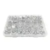 Stock de fábrica 100 juegos tornillos de acero inoxidable plateados de 15 mm broches blancos grandes botones de lona de presión cierres a presión metálicos