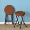 Silla Plegable Taburete Pequeño Uso en Casa Taburete Plegable Resistente Taburete Alto Taburete Sencillo con Respaldo Taburete Redondo Portátil