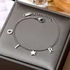 Pulseira de Zircônia Fashion Estilo Coreano com Toque de Luxo Leve e Alto Padrão, Pulseira Ajustável, Novo Design de Cintura Fina, Corrente de Estrela para Mulheres