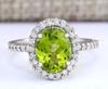 Deseo Anillo de Mujer Redondo Topacio Verde Oliva Caliente Explosiones de AliExpress Cruzado Explosiones Transfronterizas Accesorios Al por Mayor