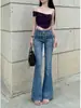 Todo-Fondo 2025 Moda Elegante Diseño Sensato Cintura Baja Adelgazante Nuevo Lavado Elástico Denim Micro-Ancho Jeans Modernos