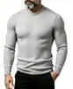 Suéter de Punto para Hombre 2026 Transfronterizo Europeo y Americano Ajuste Delgado Elástico Color Sólido con Cuello Redondo y Patrón de Trenza Moda Pulóver para Hombre
