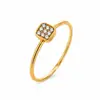 Nuevo anillo de cubo pequeño de acero inoxidable de Xinyan, hecho a mano con incrustaciones completas de diamantes, anillo de acero de titanio para mujer, joyería de lujo ligero y sensación de alta gama