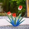 Adornos Metálicos de Agave de Hierro Artesanías de Hierro Orquídea Mariposa Decoración Exterior Clavel Jardín Plantas Artificiales