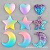 Estrela de cinco pontas amor lua resina acessórios cocar acessórios para cabelo creme cola material de capa de telefone móvel DIY buraco sapatos remendo