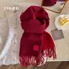 Bufanda nueva de mezcla de lana, bufanda de color liso para mujer para invierno, bufanda tejida cálida de longitud media, calentador de cuello, venta al por mayor para ventas transfronterizas