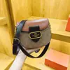 Bolsa feminina 2026 novo estilo francês luxo leve retrô pequena quadrada com toque de alta qualidade, bolsa transversal saddle estampada, bolsa de ombro moderna