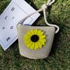 Bolso Pequeño de Paja Tejido a Mano, Bolso Desnudo, Bolso de Paja Floral para Niños, Bolso Cruzado, Bolso Nube, Moderno y Versátil