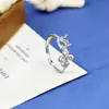 Anillo en Blanco de Plata de Ley s925 Redondo 6mm Cepillado Mate Conejo de Jade Montura para Anillo Puede Incrustar Piedras Preciosas de Colores Accesorios para Joyería DIY
