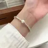 Pulsera de plata rota y perla de temperamento moderno de Corea del Sur para Mujer Nuevo diseño de nicho pulsera exquisita para Novia para novia