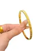 Pulsera de Círculo Liso Dorada de Tres Caras con Arena Brillante Dorada y Efecto Hielo, Diseño Exagerado de Alta Gama, No se Desvanece, para Mujeres