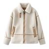 Venta al por mayor de comercio exterior 2024 invierno nuevo estilo europeo y americano tendencia de moda personalidad forro polar chaqueta de doble cara abrigo de solapa mujer