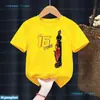 Moda Nueva Camiseta para Niños Genial Estampado de Patrón de Carreras Camiseta Infantil Linda Ropa Infantil Casual Tendencia