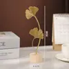 Adornos de Hoja de Ginkgo de Hierro Estilo Escandinavo Creativos Decoraciones para el Hogar Sala de Estar Entrada Gabinete de Vino Artesanías Metálicas de Lujo Accesibles