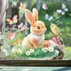 Adhesivo Estático de Vidrio de Pascua al por Mayor 2026 Amazon Transfronterizo Nuevo Modelo Conejo Pradera Pegatina para Ventana Pegatina para Vidrio de Puerta y Ventana