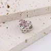 2025 Nuevo Aleación Goteo de Aceite Transfronterizo Venta Caliente Calado Forma de Corazón Pulsera de Diamantes Accesorios de Joyería DIY con Cuentas