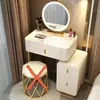 Madera Maciza Pizarra Tocador Mesita de Noche Gabinete de Almacenamiento Integrado Dormitorio Femenino Moderno Simple Tocador Apartamento Pequeño Multifuncional