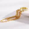 Estilo europeo y americano transfronterizo elegante borla larga circón cadena estilo cobre material no perforante clip para oreja accesorio de oreja para mujer