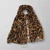 Bufanda de Seda Estampado de Leopardo Retro Estilo Milenio Estilo Coreano Fina Estampada para Mujer Bufanda de Chica Popular Moda Estilo Hong Kong Chal En Stock Dropshipping