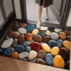 Tapete de piso de diatomito cor de cascalho para a entrada, fácil de manter, resistente ao desgaste, anti-riscos, antiderrapante, absorvente de água, tapete de porta de entrada
