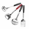 Utensilios de cocina tres clavos no fáciles de calentar mango con clip espátula cuchara sopera de acero inoxidable pala de cocina cuchara cuchara olla cuchara cuchara para avena hogar