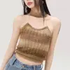 Verão 2024 novo estilo doce e fresco corrente destacável pendurada gradiente alça pura desejo vento doce feminino costura de cores