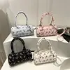 Bolso Boston floral dulce coreano para mujer, bolso de mano nuevo de moda para verano, bolso de mano pequeño, bolso bandolera cilíndrico