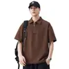 Ropa para Hombre Fengshe / Sudadera con Cremallera y Cuello Camisero de Manga Corta para Hombre 2026 Verano Nuevo Estilo Retro Japonés Simple