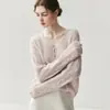 Suave y Elegante ~ Cárdigan de Punto de Cachemir con Escote en V y Corte para Mujer, Suéter de Cachemir Suave y Sedoso a la Moda, Precioso Top para Mujer