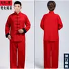 Ropa Elástica de Algodón y Lino para Práctica de Tai Chi de Primavera y Otoño para Mujeres y Hombres, de Mediana Edad y Mayores, Traje Tang Casual, Ropa para Ejercicio Matutino de Artes Marciales