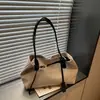 Moderna 2026 Nuevo Bloque de Color Chic Retro Gran Capacidad para Viajes Diarios Hombro Único Lona Axila Portátil Bolso Grande Mujer