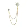 Broche de corrente de estrela de seis pontas de diamante de comércio exterior para homens e mulheres, broche anti-exposição, alfinete vintage, acessórios para roupas