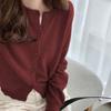 Abrigo Delgado Cárdigan Tejido Exterior para Mujer Top para Mujer Primavera y Otoño 2024 Nuevo Cuello Redondo Suéter Holgado Exterior para Mujer