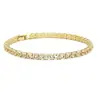 Producto de E-commerce Más Vendido Transfronterizo: Pulsera Hip-Hop Redonda de 4 mm con Cadena de una Sola Fila e Incrustaciones Completas de Diamantes, Joyería de Moda y Exquisita