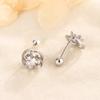 Brincos de trevo de quatro folhas femininos clássicos de quatro garras simples com zircônia incrustada brincos com furos para orelhas de botão rosqueado
