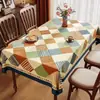 Toalha de Mesa Estilo Americano, Impermeável, à Prova de Óleo, Não Lavável, Novo Modelo 2025, Luxo Leve, Sensação de Alta Qualidade, Retangular, Toalha de Mesa para Sala de Jantar que Melhora o Ambiente