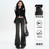 Jeans Bootcut Negros y Grises para Mujer Otoño e Invierno 2025 Nuevos de Tiro Bajo Sexy Piernas Adelgazantes Pantalones Acampanados