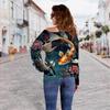Suéter digital de manga longa 3D com estampa de peixe Novo europeu e americano transfronteiriço feminino ombro a ombro feminino top ombro camisa base feminina atacado
